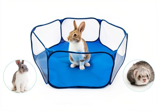 Kathson Transparent Breathable Small Animal Playpen Pet-5