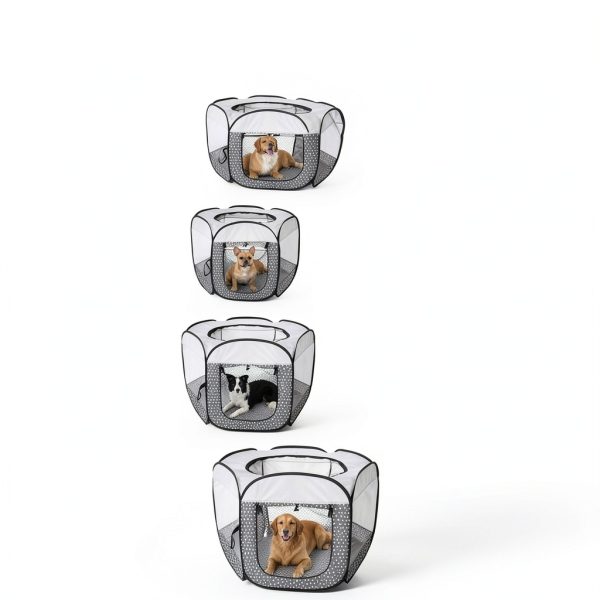 PetWise Portable Dog Playpen Breathable Mesh Walls-5