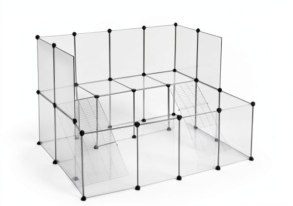 SONGMICS Pet Playpen Transparent Panels Small Animal Cage-6