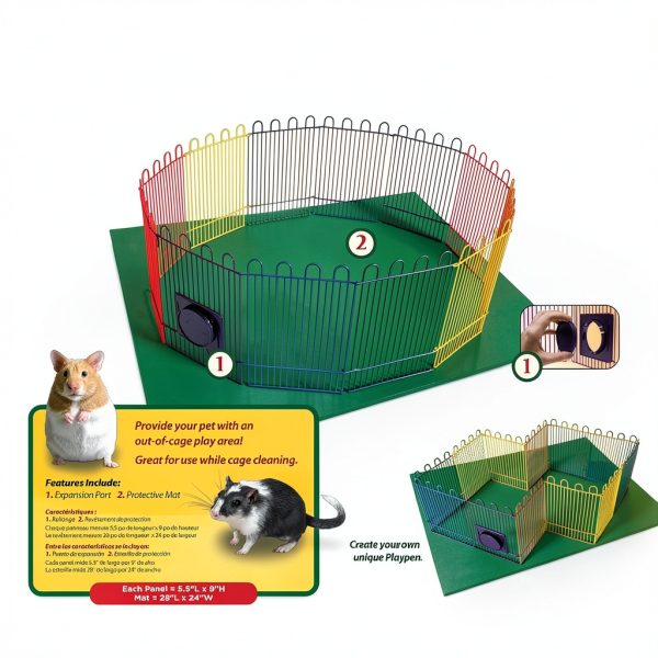 Central Garden Pet Small Animal Playpen Wire Panels Mat-6