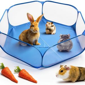 Kathson Transparent Breathable Small Animal Playpen Pet-0
