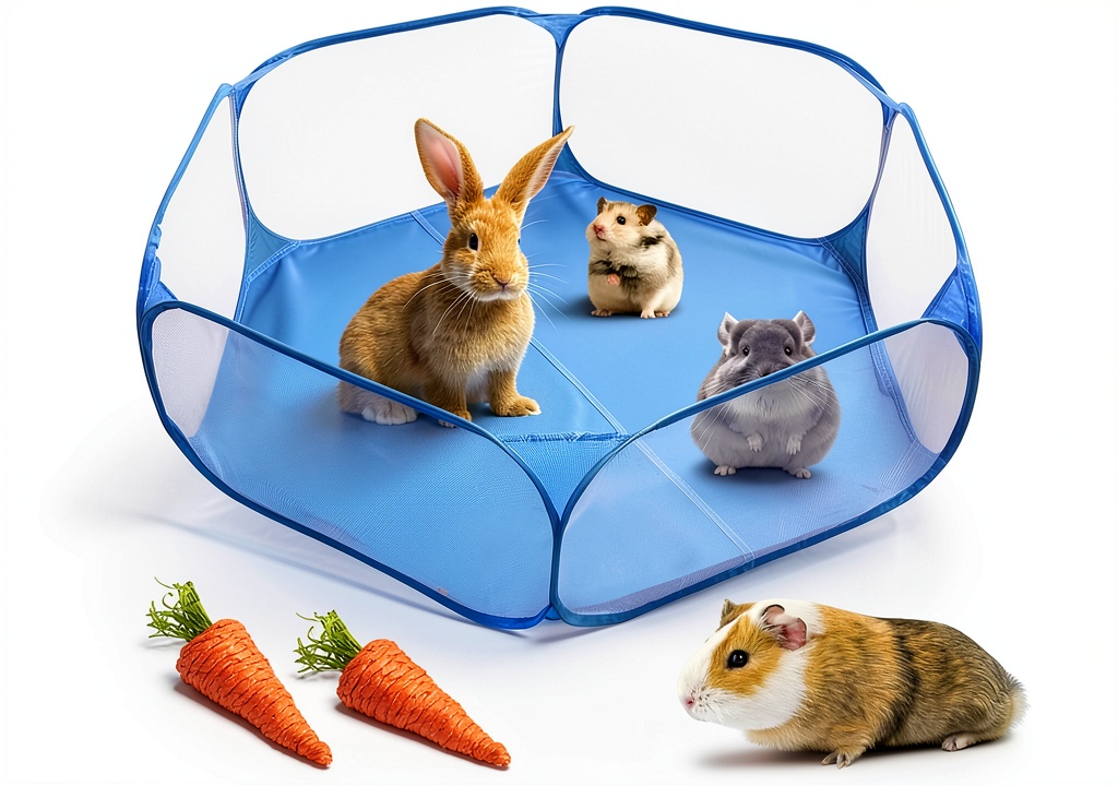 Kathson Small Animal Playpen set up with guinea pigs inside