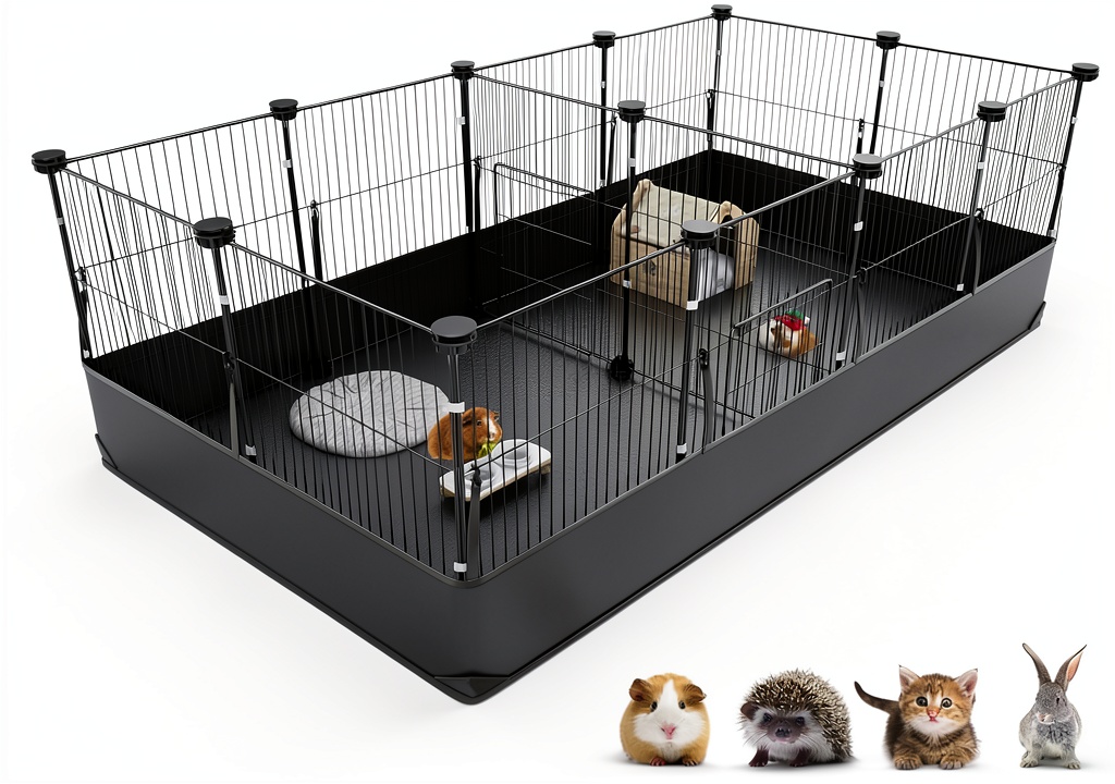 Tresbro guinea pig playpen setup in a living room