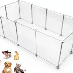 HOMICKER Transparent Pet Playpen Adjustable-0