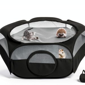 Deapeey Small Animal Playpen Durable Portable Double Covers-0