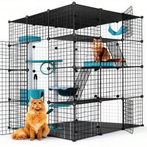 Cucurbita Cat Cage Large DIY Playpen Safe Sturdy Enclosure-0