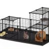 HOOBRO Small Animal Playpen Mesh Metal 57x31x23-2