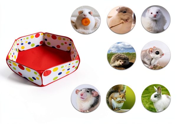 HL Pet Playpen Small Animal Exercise Fence Red Blue-3
