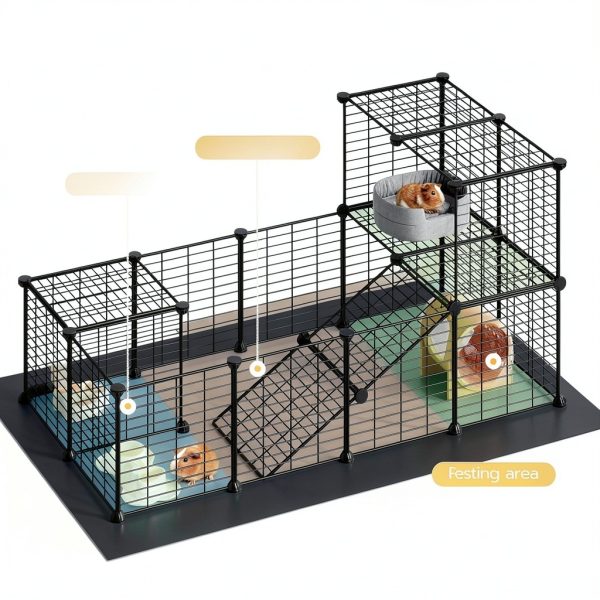 HOOBRO Small Animal Playpen Mesh Metal 57x31x23-4