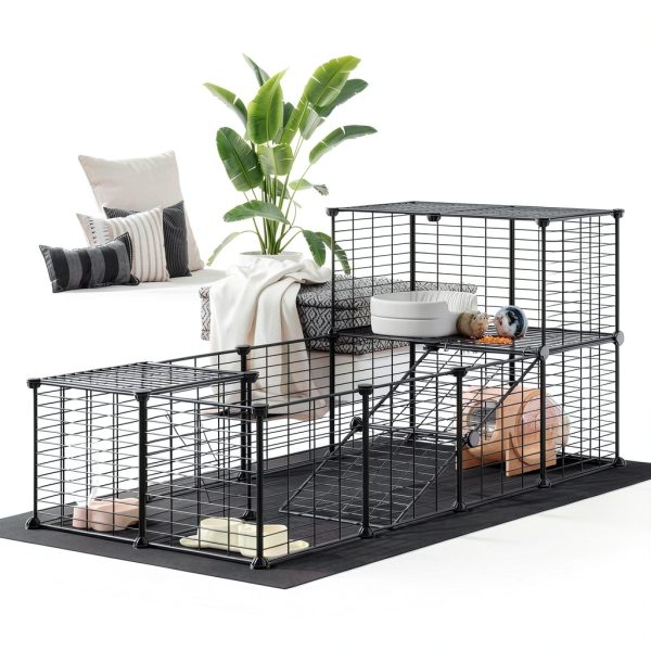 HOOBRO Small Animal Playpen Mesh Metal 57x31x23-7