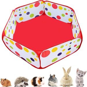 HL Pet Playpen Small Animal Exercise Fence Red Blue-0