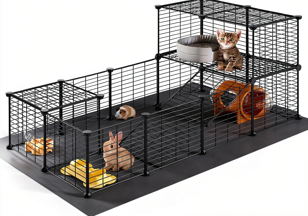 HOOBRO playpen set up in a bright living room