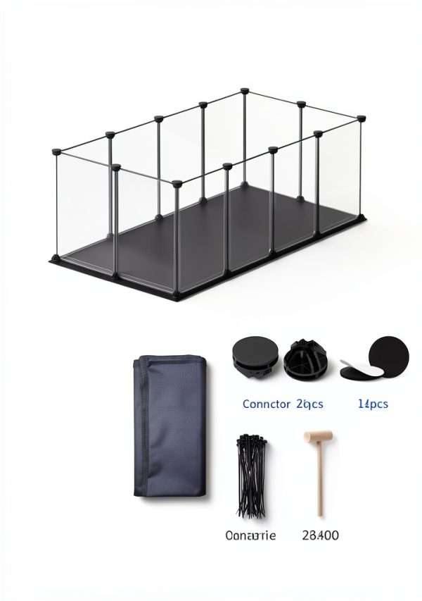 FunHola Small Pet Playpen Plastic Enclosure Waterproof Floor-3