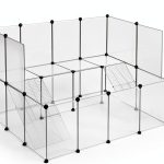 SONGMICS Pet Playpen Transparent Panels Small Animal Cage-0