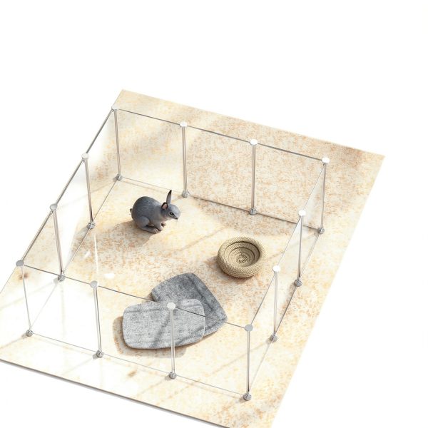 HOMICKER Transparent Pet Playpen Adjustable-4