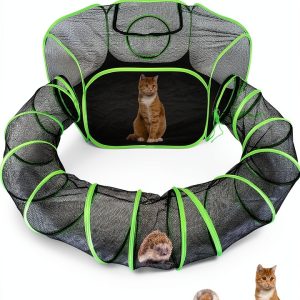 HEYHOME Small Animal Playpen Mesh Design Portable-0