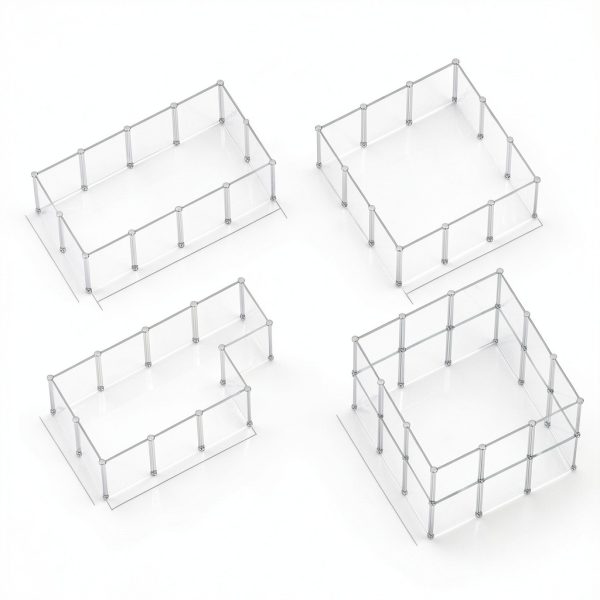 HOMICKER Transparent Pet Playpen Adjustable-2
