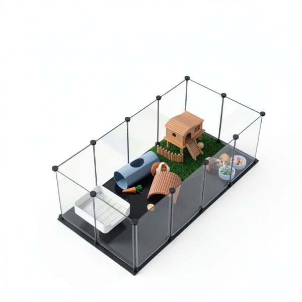 FunHola Small Pet Playpen Plastic Enclosure Waterproof Floor-6