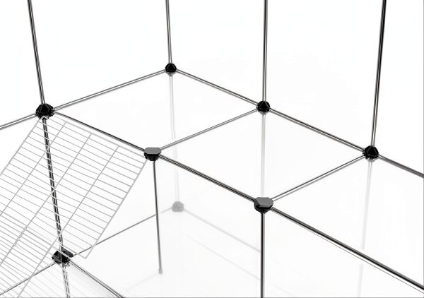 SONGMICS Pet Playpen Transparent Panels Small Animal Cage-4