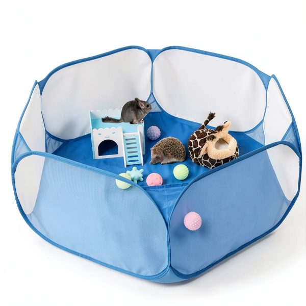 Kathson Transparent Breathable Small Animal Playpen Pet-3