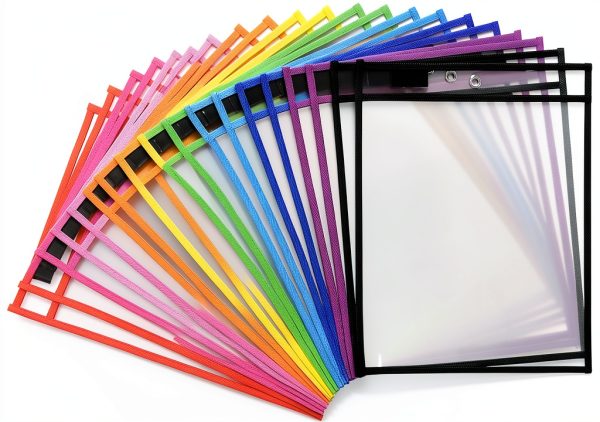 Dry Erase Job Ticket Holders LONGKEY 10x14 Inch 20 Pack Colors-0
