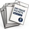 Dry Erase Pocket Ufmarine B6812 Black 10x13 Inch 6-Pack-0