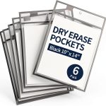 Dry Erase Pocket Ufmarine B6812 Black 10x13 Inch 6-Pack-0