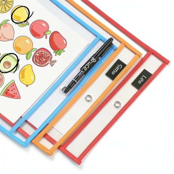 Dry Erase Job Ticket Holders LONGKEY 10x14 Inch 20 Pack Colors-4