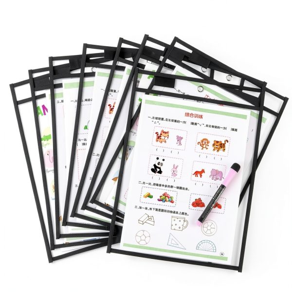 Dry Erase Pocket 20 Pack Clear Plastic Tamaki TK2025101402 10x14 Inch-6