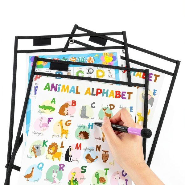 Dry Erase Pocket 20 Pack Clear Plastic Tamaki TK2025101402 10x14 Inch-5