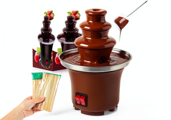 Chocolate Fountain Lallisa 3 Tier Electric with 200 Bamboo Skewers-0