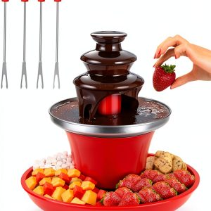Mini Chocolate Fondue Fountain Outamateur 7.9oz with 6 Forks-0