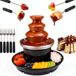 3 Tier Electric Chocolate Fondue Fountain QSADIL 16-Oz Black-0
