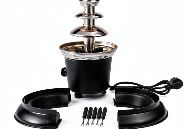 3 Tier Chocolate Fountain FeRepeer 16oz Fondue Set with 5 Forks-8
