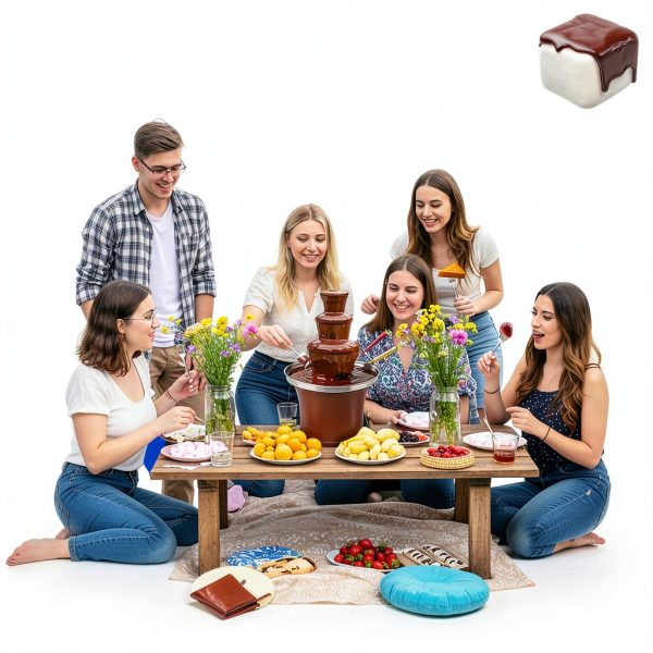 Chocolate Fountain Lallisa 3 Tier Electric with 200 Bamboo Skewers-4