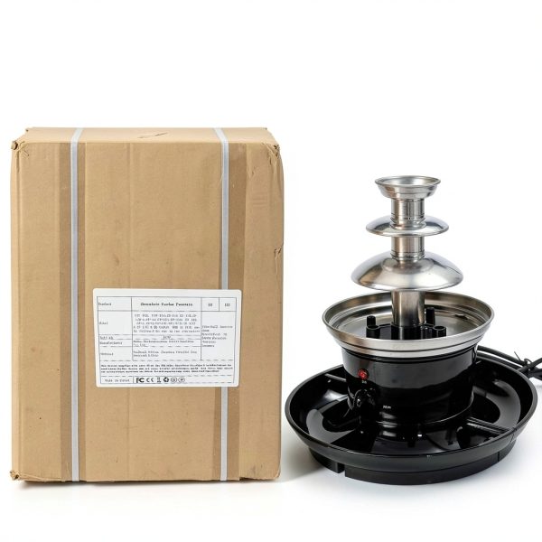 Chocolate Fountain SJXHRFXY 3-Tier Black Stainless Steel 1lb Capacity-8