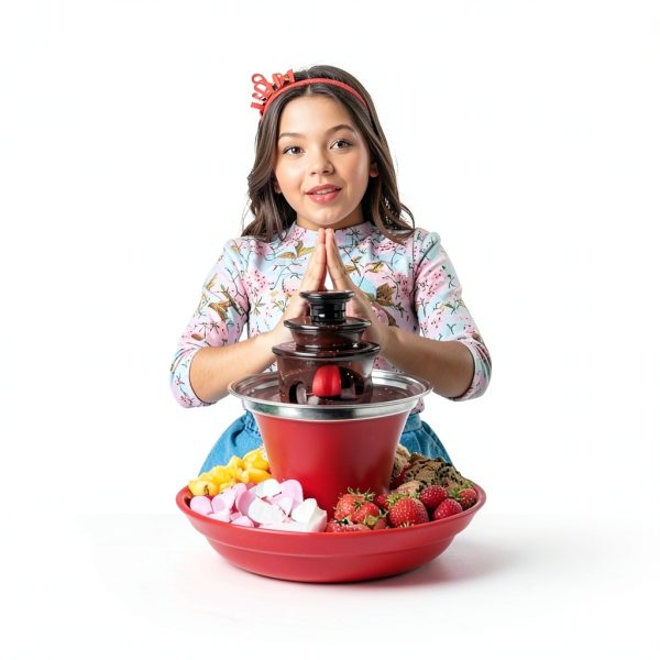 Mini Chocolate Fondue Fountain Outamateur 7.9oz with 6 Forks-5