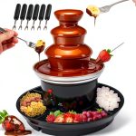 Chocolate Fondue Fountain EALNMIATE 40W 1lb Stainless Steel 6 Forks-0