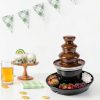 3 Tier Chocolate Fountain FeRepeer 16oz Fondue Set with 5 Forks-3