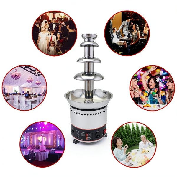 Chocolate Fountain INTBUYING 4‑Tier Stainless Steel Commercial 6.6 lb-7