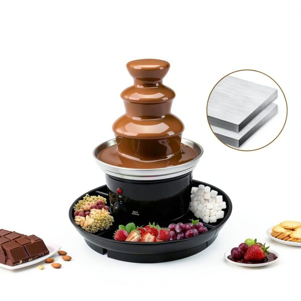 Chocolate Fondue Fountain EALNMIATE 40W 1lb Stainless Steel 6 Forks-4