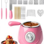 MINI Electric Chocolate Melting Pot, 8.45OZ Chocolate Fondue Fountain, Warmer Machine for Milk Chocolate,Cheese, Butter, Candy-0