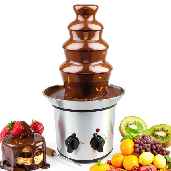 Chocolate Fountain Machine ZEVELOO 4 Tier Stainless Steel 24oz-4