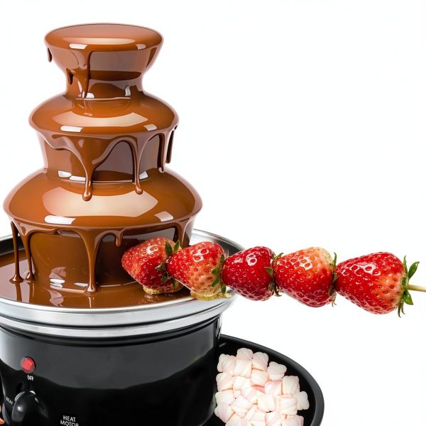 Chocolate Fondue Fountain EALNMIATE 40W 1lb Stainless Steel 6 Forks-2