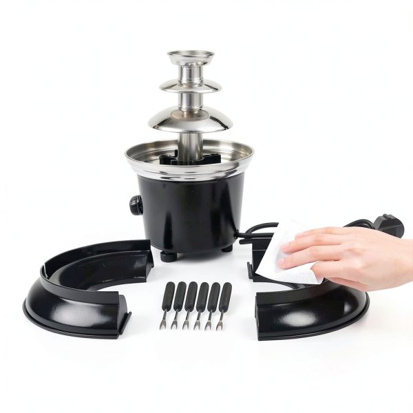 Chocolate Fondue Fountain EALNMIATE 40W 1lb Stainless Steel 6 Forks-5