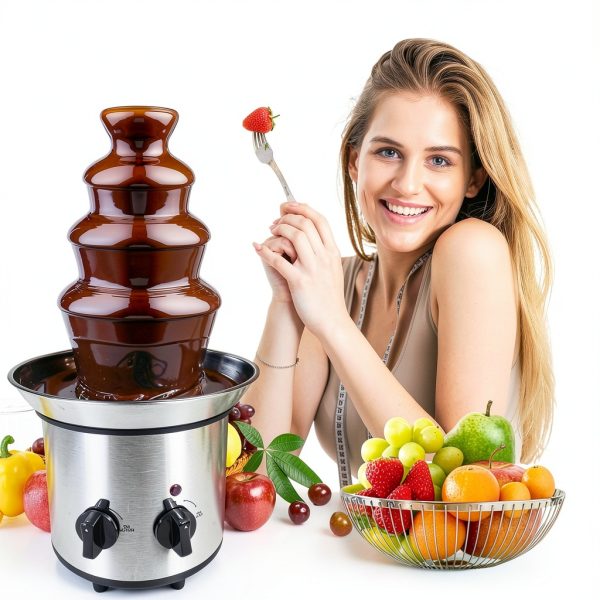 Chocolate Fountain Machine ZEVELOO 4 Tier Stainless Steel 24oz-3