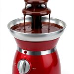 OVENTE 3 Tier Chocolate Fondue Fountain Machine, Stainless Steel Electric Mini Choco Warmer for Parties, Melts Cheese, Liqueurs, Dip Strawberries, Apple Wedges, Vegetables, Candy and More, Red CFS73R-0