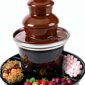 Three-Tier Electric Chocolate Fountain by KIOMGLESHOP 1‑Pound Capacity-0