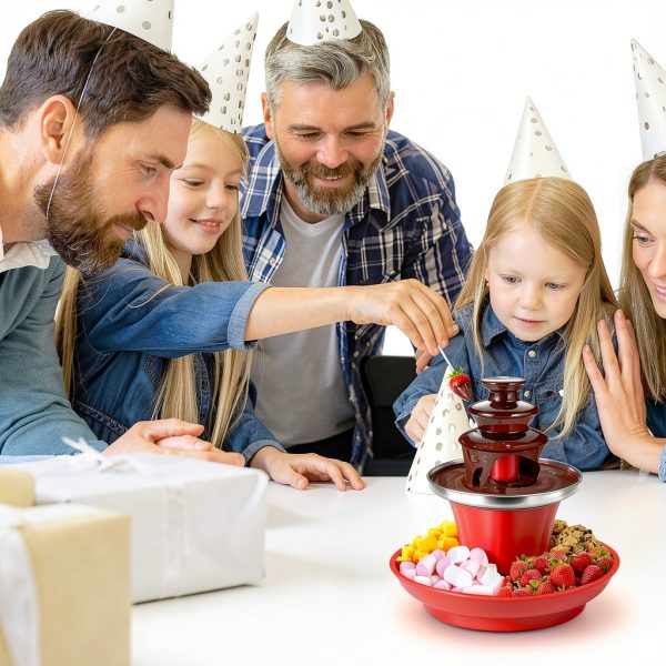 Mini Chocolate Fondue Fountain Outamateur 7.9oz with 6 Forks-6