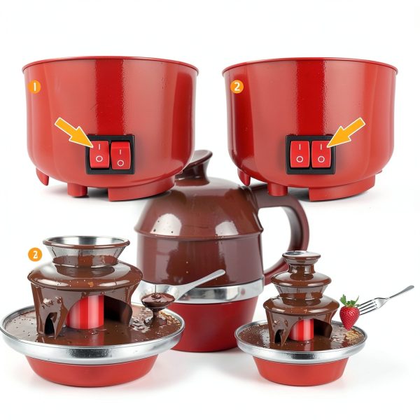 Mini Chocolate Fondue Fountain Outamateur 7.9oz with 6 Forks-2